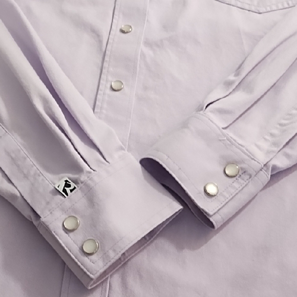 Rockies Lavendar Western Pearl Snap Up Shirt Cotton Canvas Vintage Y2K - Picture 5 of 11